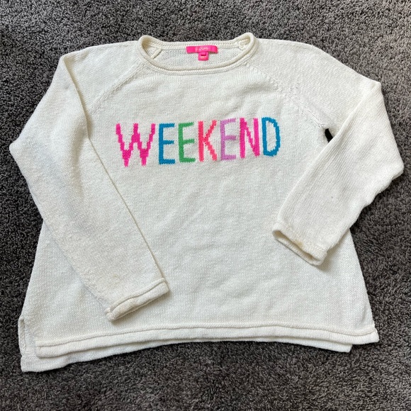 Lilly Pulitzer Sweaters - Lilly Pulitzer Danette Sweater in Resort White Weekend Intarsia Size L Colorful